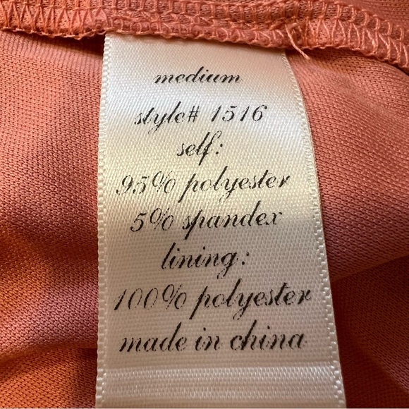 Alya Coral Sleeveless Fitted Beaded Pearl Neck V Back 
Cocktail Bow Dress PartyM - Picture 13 of 15